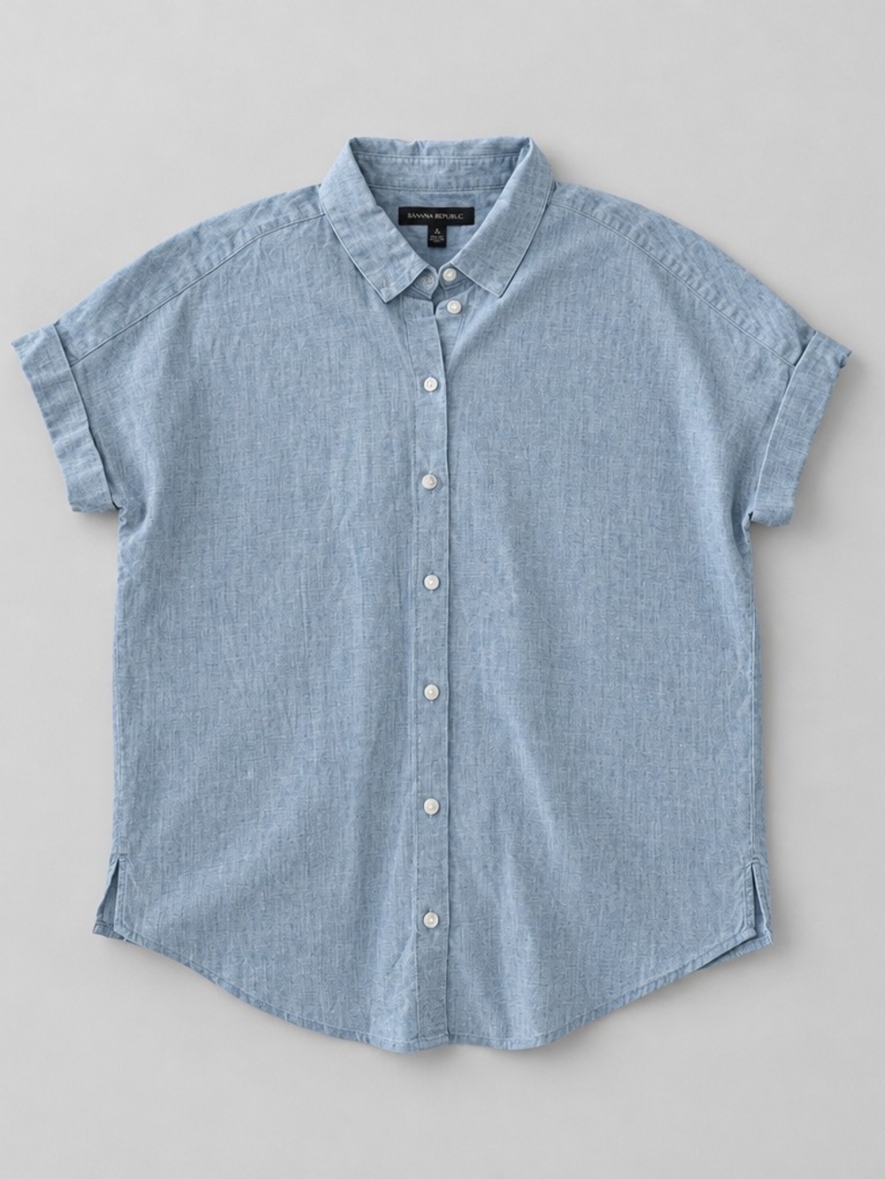 Banana Republic Light Blue Short-Sleeve Button-Down Shirt